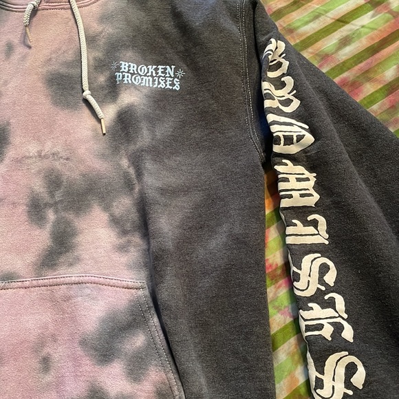 Broken promises tie dye hoodie printed on all sides - Picture 2 of 4